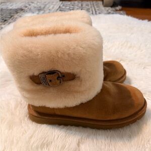 UGG Cream and Tan Sheepskin Boots